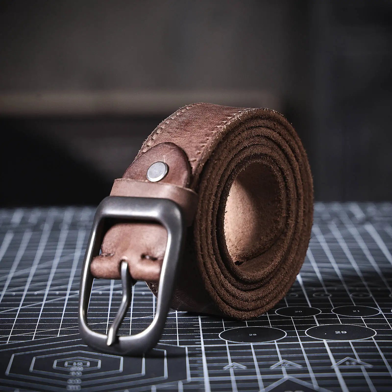 Le Stockman | Ceinture en cuir de vache italien épais 3,3 cm Frontier Denim