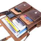 The Gavel | Serviette Frontier 16" en cuir Crazy Horse à cadre rigide