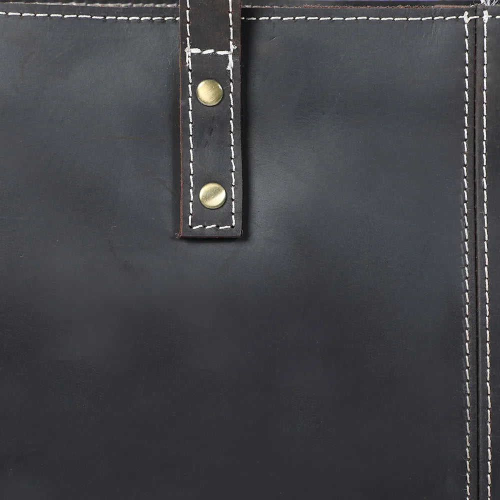 Sac fourre-tout fait main en cuir italien | Le transporteur Merchant Satchel