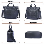 The Settler | Natural Vegetable-Tanned Genuine Leather 15" Minimalist Briefcase