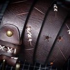 The Brass-Tacks | Ceinture Frontier en Cuir de Vachette Italien Épaissi et Laiton Massif