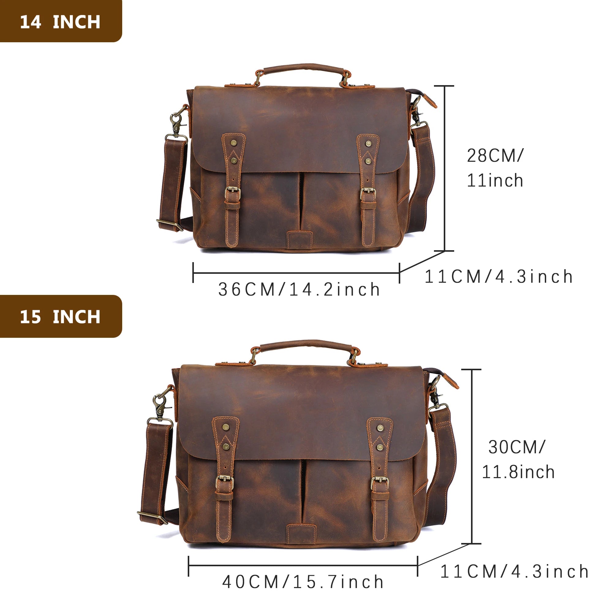 Le Grit-Stone | Sacoche Frontier Dispatch en cuir Crazy Horse fait main