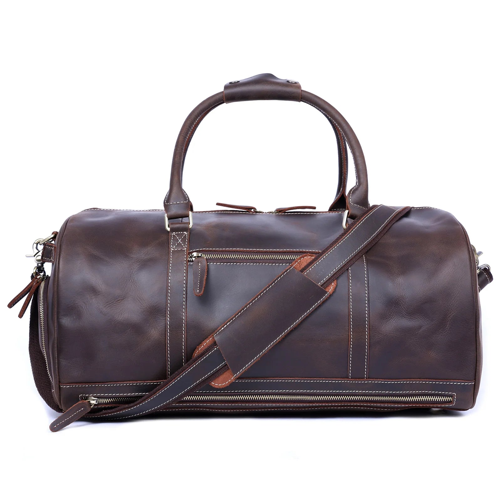 The Quartermaster | Full-Grain Leather Multi-Pocket Frontier Duffel