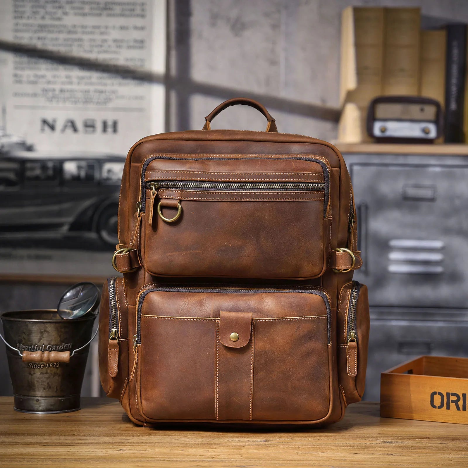 The Outrider | Handcrafted Crazy Horse Leather 35L Expedition Rucksack