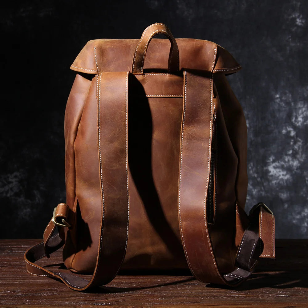 The Overland | External Frame Crazy Horse Leather 35L Frontier Rucksack