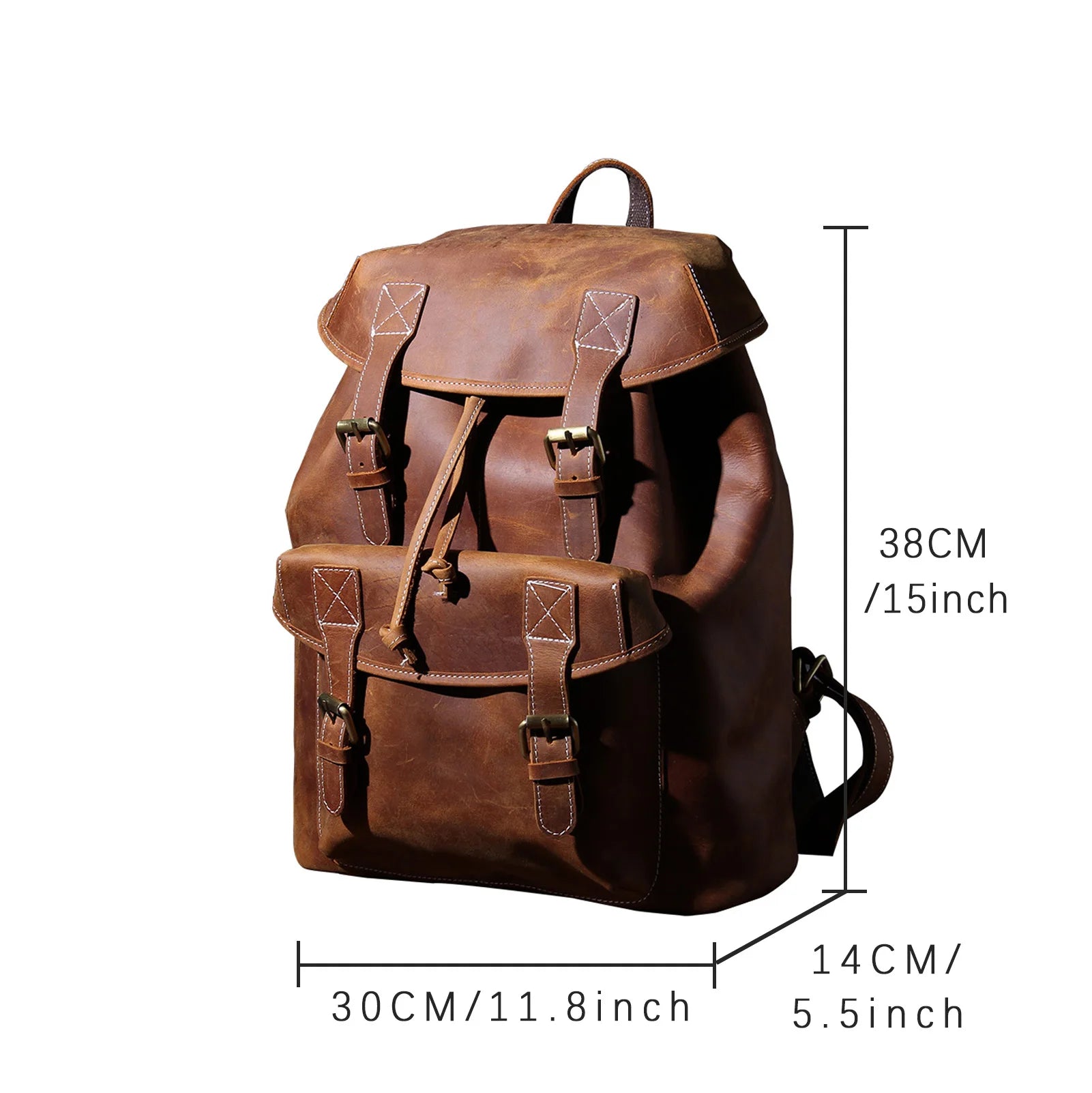 The Overland | External Frame Crazy Horse Leather 35L Frontier Rucksack