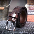 The Iron-Writ | Ceinture Frontier en Cuir de Vachette Italien Épaissi avec Boucle à Ardillon Rétro