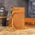 The Sentry | Portefeuille long et pochette de rangement en cuir Crazy Horse fait main