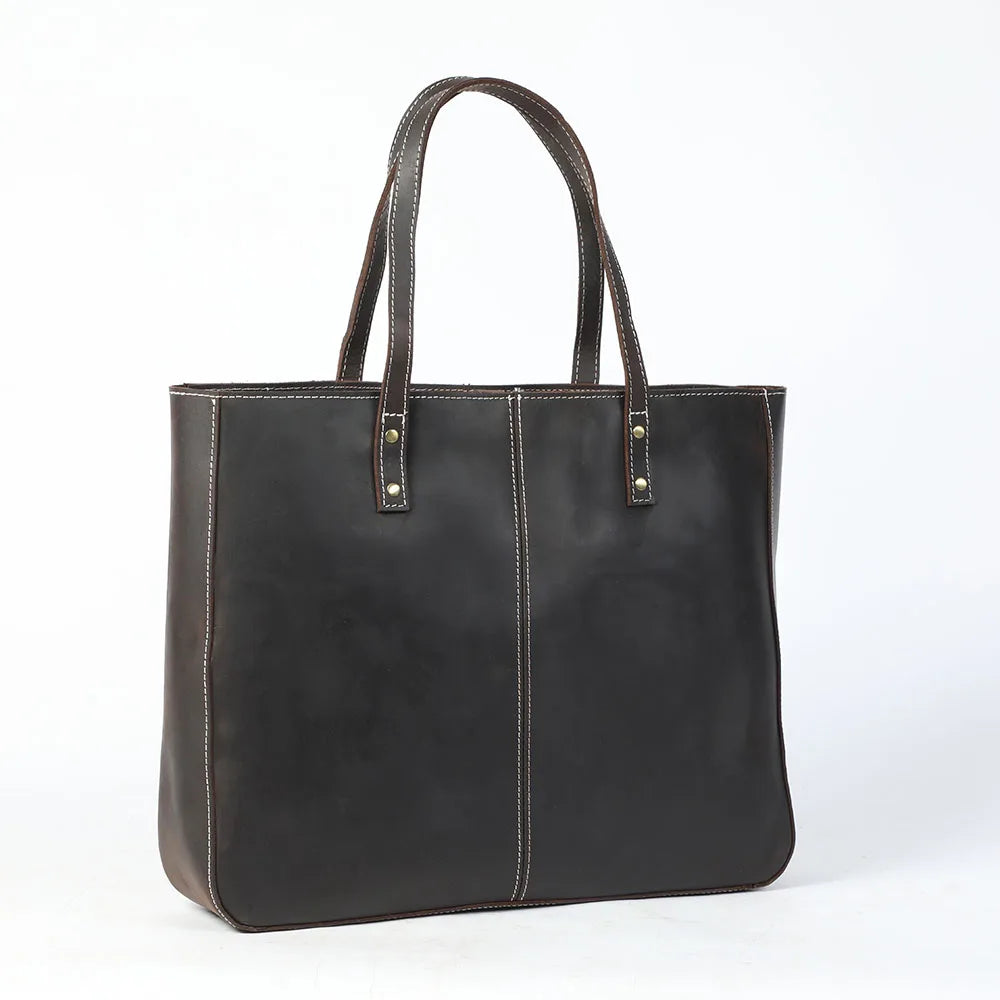Sac fourre-tout fait main en cuir italien | Le transporteur Merchant Satchel