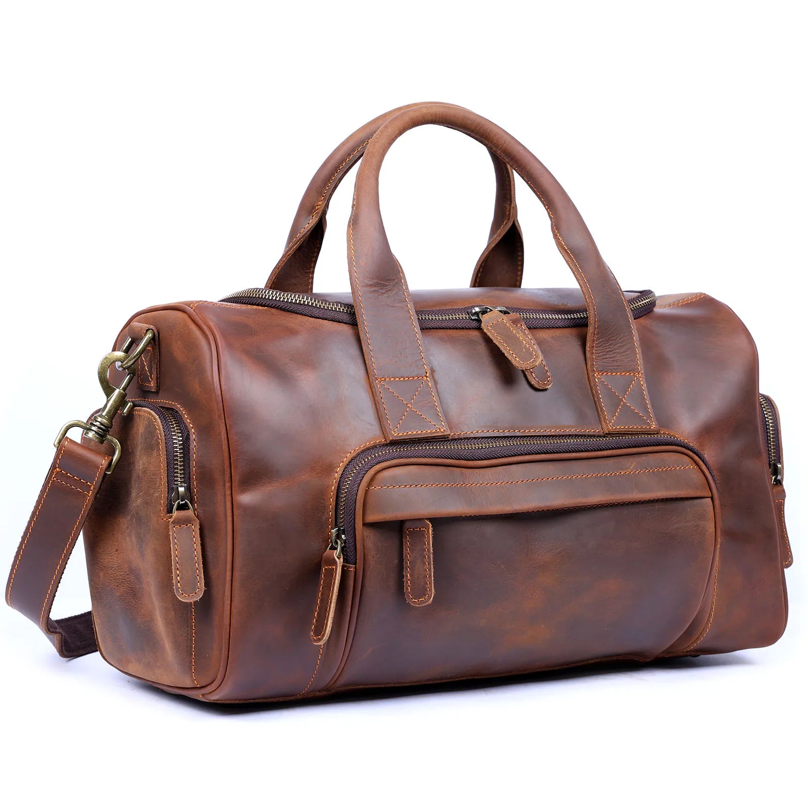 The Short-Haul | Handgefertigte Crazy Horse Leder 16" Frontier Stage-Bag