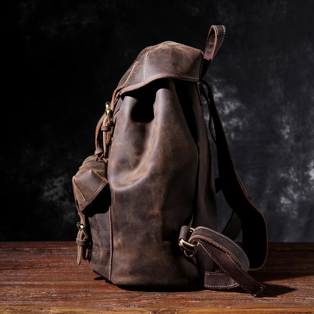The Overland | External Frame Crazy Horse Leather 35L Frontier Rucksack
