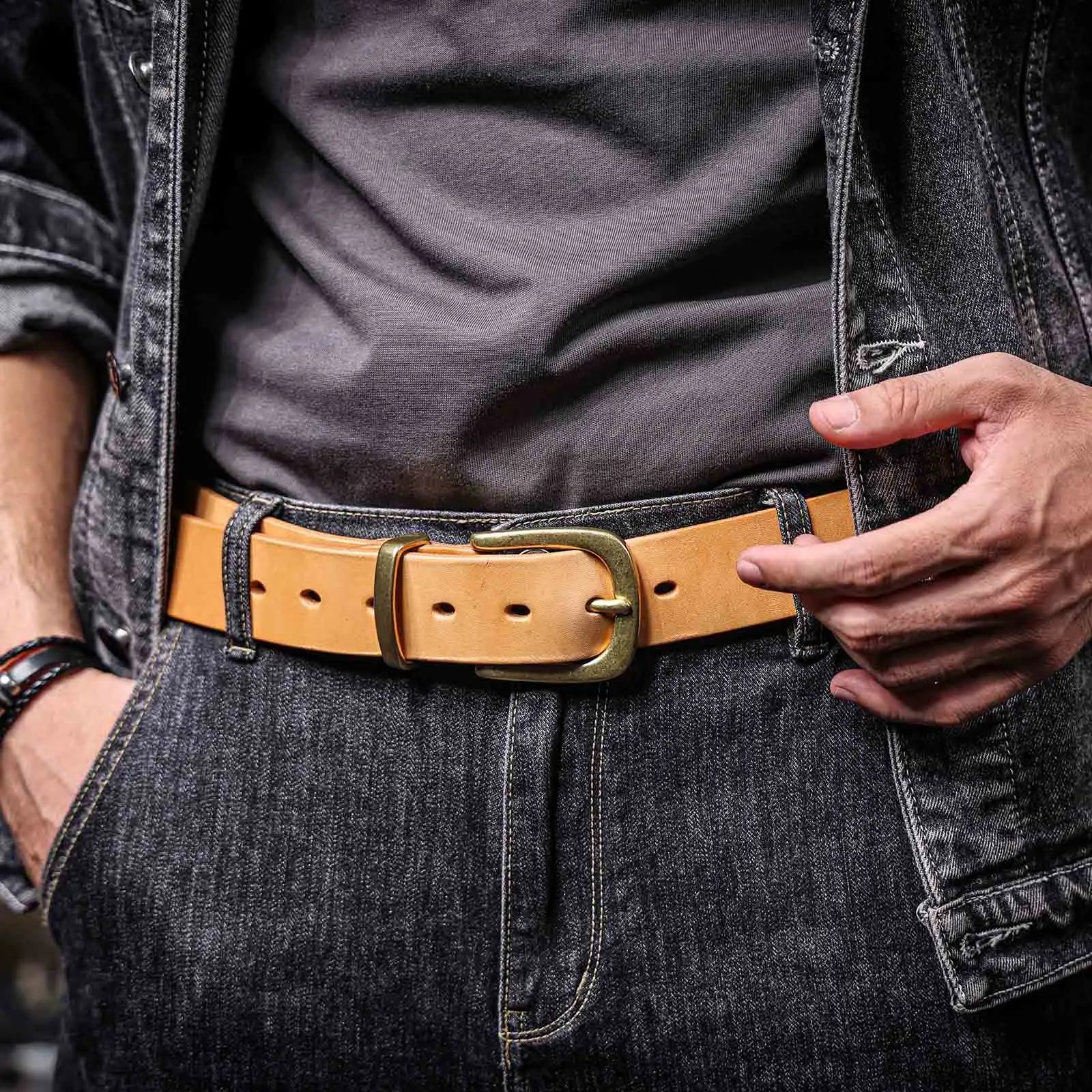 The Surveyor | Thickened Italian Cowhide & Solid Brass 3.5cm Frontier Anchor