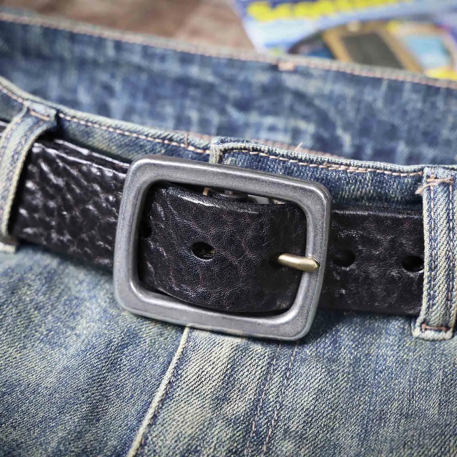 The Iron-Clad | Ceinture Frontier en cuir de vache italien épais et acier inoxydable (coffret cadeau)
