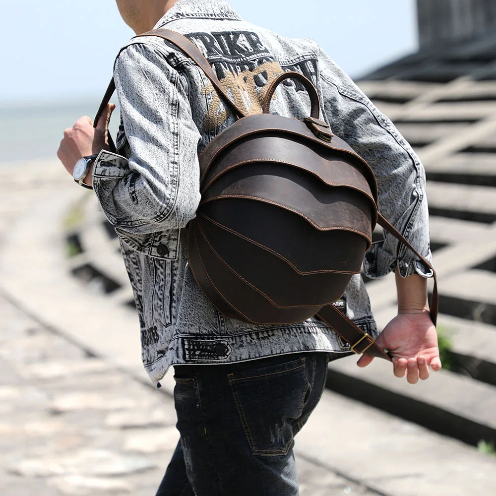 The Scarab | Original Design Layered Handmade Cowhide Frontier Shell-Pack