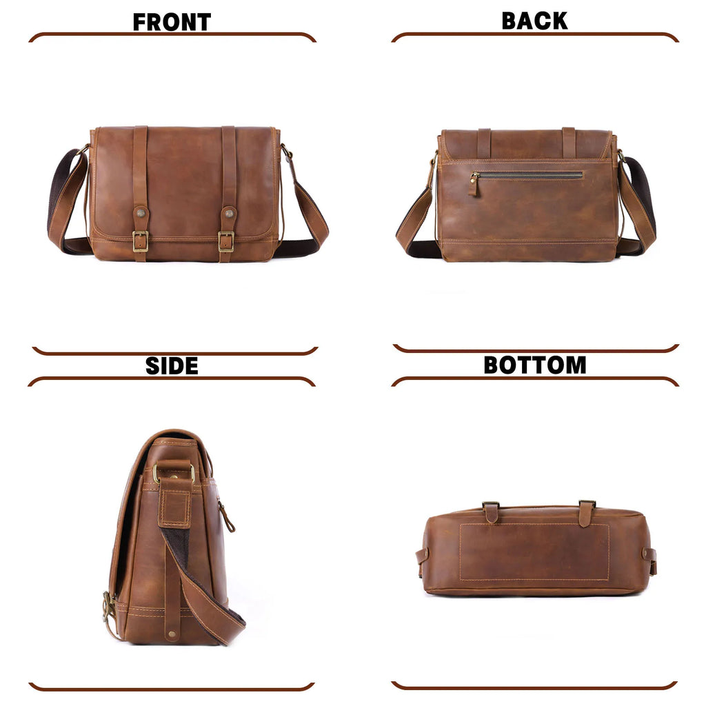 Le Sentry Messenger | Sac à bandoulière en cuir italien fait main