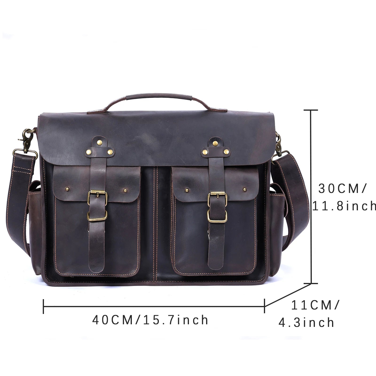 The Gavel | Serviette Frontier 16" en cuir Crazy Horse à cadre rigide
