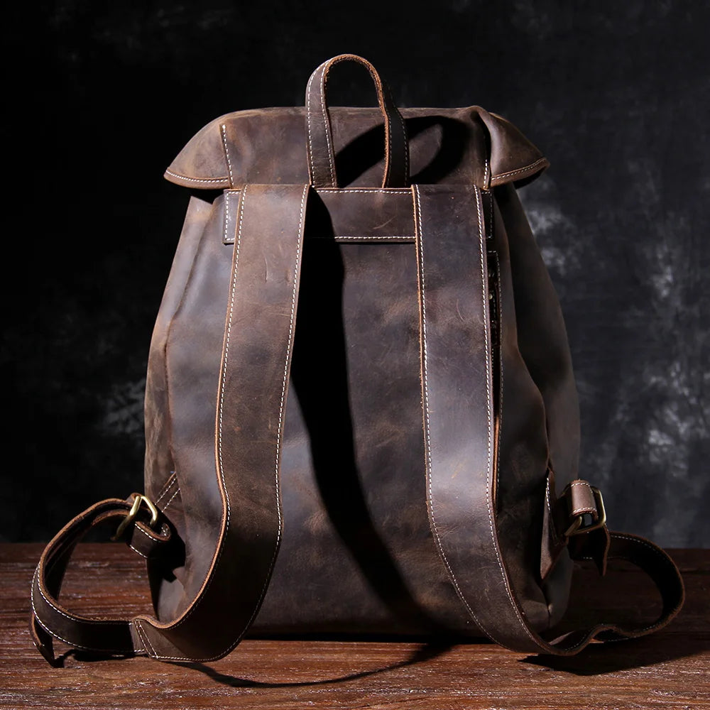 The Overland | External Frame Crazy Horse Leather 35L Frontier Rucksack