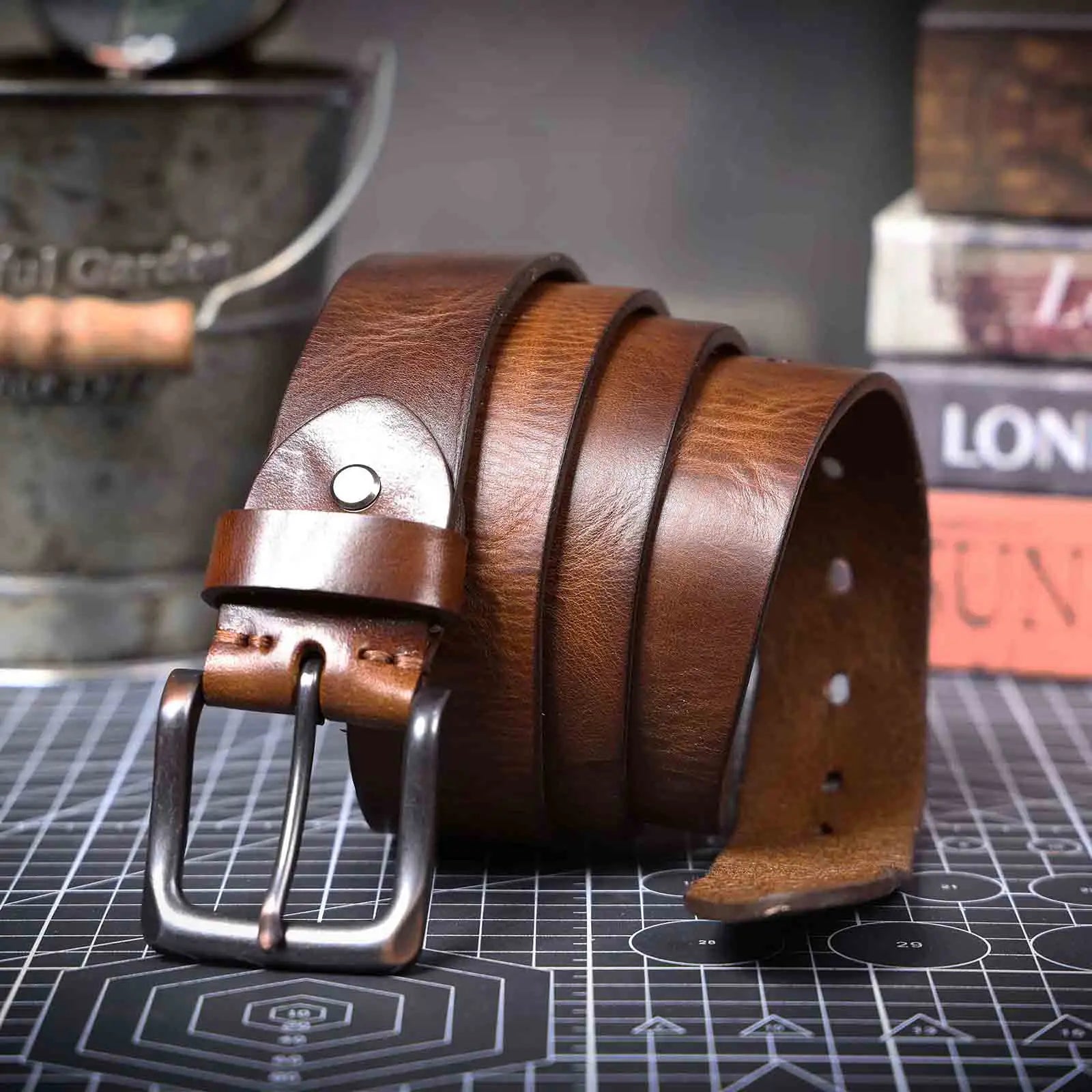 The Iron-Writ | Thickened Italian Cowhide Frontier Belt with Retro Pin Buckle