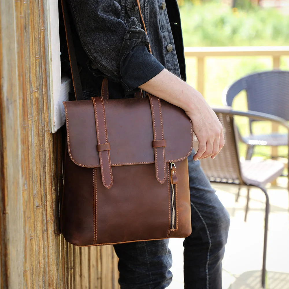 The Range-Runner | Handcrafted Crazy Horse Leather Frontier Rucksack