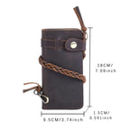 The Sentry | Portefeuille long et pochette de rangement en cuir Crazy Horse fait main