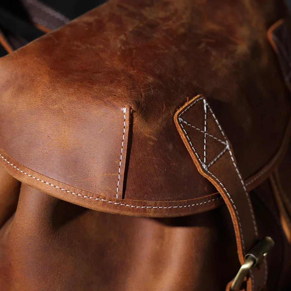 The Overland | External Frame Crazy Horse Leather 35L Frontier Rucksack