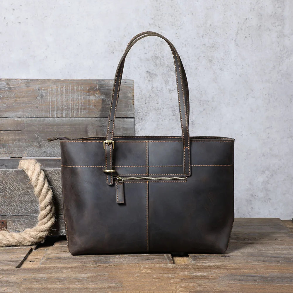 Handmade Italian Leather Shoulder Bag | The Surveyor Vintage Satchel