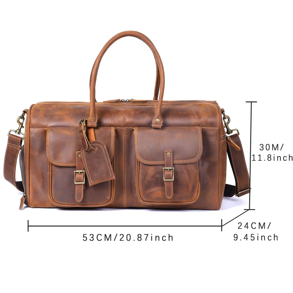 The Iron-Horse | Handgefertigte Overland Duffel aus Crazy Horse Leder