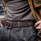 The Iron-Clad | Ceinture Frontier en cuir de vache italien épais et acier inoxydable (coffret cadeau)