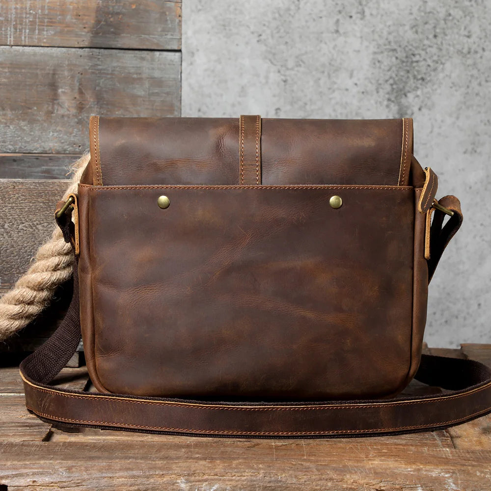 Sac bandoulière en cuir italien fait main | Le cartable vintage 12" The Dispatch