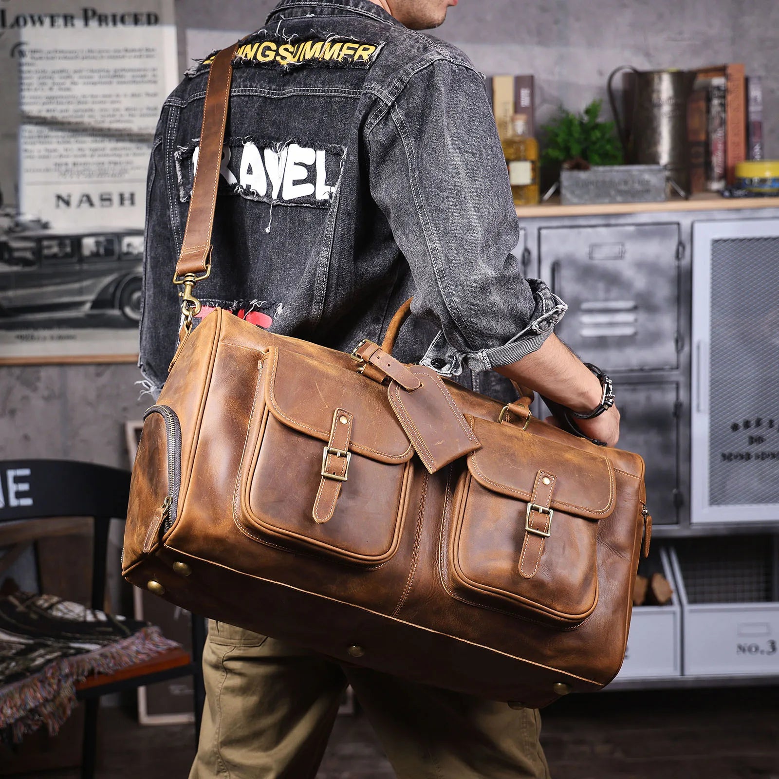 The Iron-Horse | Handcrafted Crazy Horse Leather Overland Duffel
