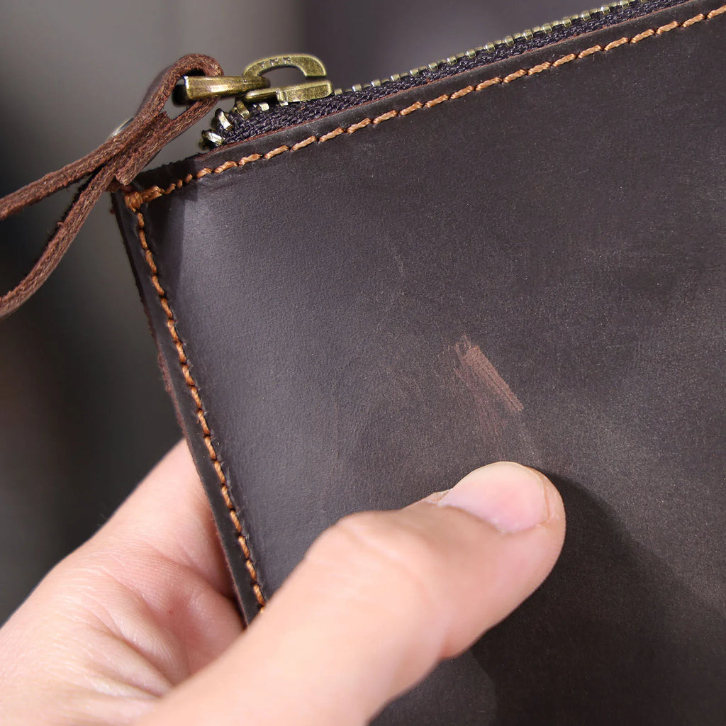 The Stagecoach | Handcrafted Crazy Horse Leather Mini-Vault & YKK Secure Pouch