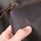 The Stagecoach | Handcrafted Crazy Horse Leather Mini-Vault & YKK Secure Pouch