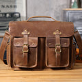 The Gavel | Serviette Frontier 16" en cuir Crazy Horse à cadre rigide