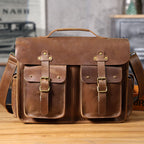 The Gavel | Serviette Frontier 16" en cuir Crazy Horse à cadre rigide