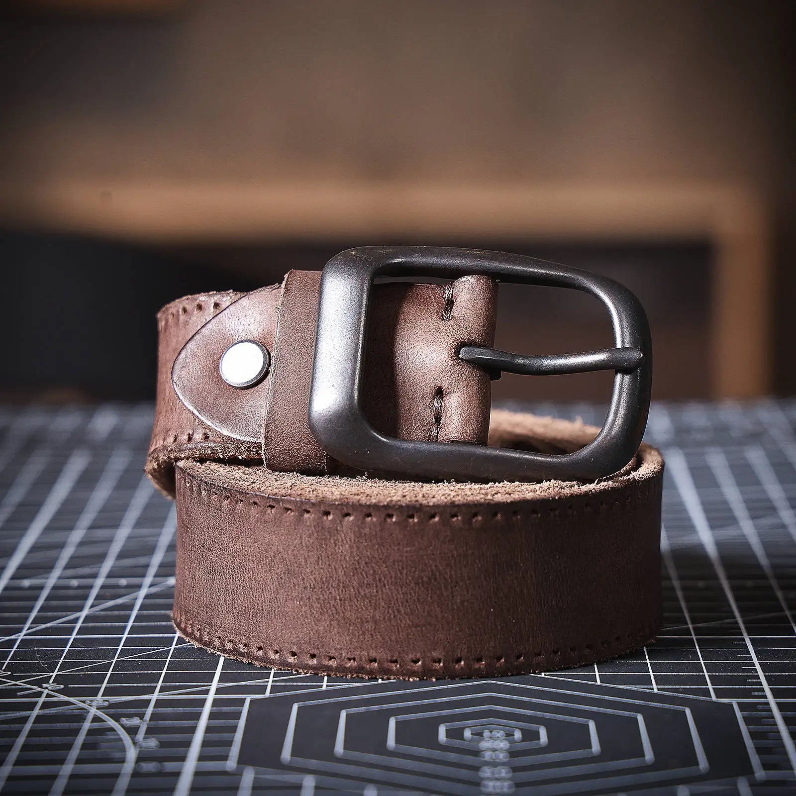 Le Stockman | Ceinture en cuir de vache italien épais 3,3 cm Frontier Denim