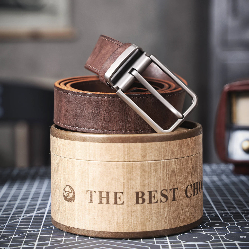 The Drover | Verdickter italienischer Rindsleder Frontier Jeansgürtel