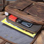Sac bandoulière en cuir italien fait main | Le cartable vintage 12" The Dispatch