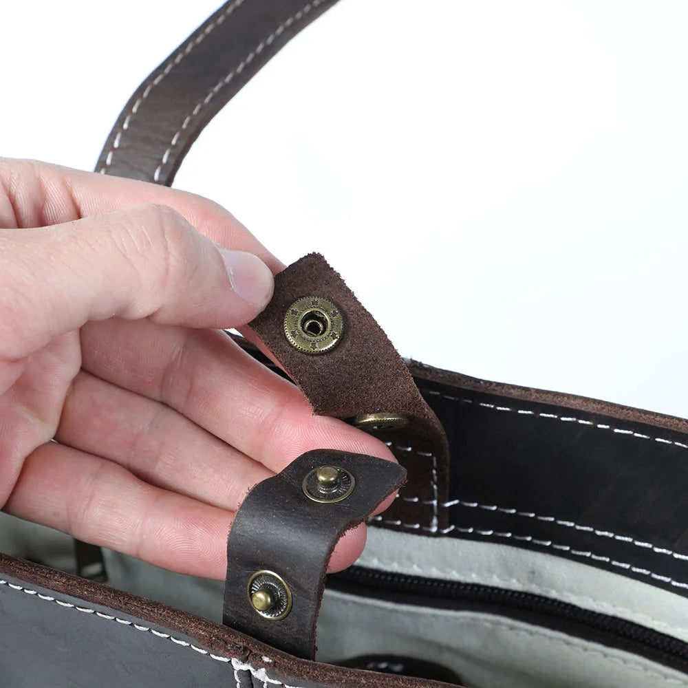 Sac fourre-tout fait main en cuir italien | Le transporteur Merchant Satchel