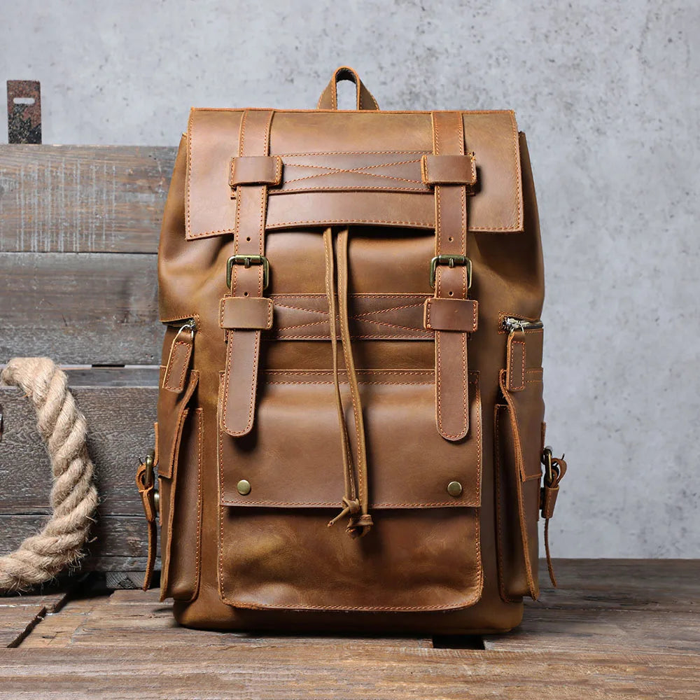 The Centennial | External Frame Crazy Horse Leather Frontier Rucksack