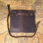 The Sentry | Portefeuille long et pochette de rangement en cuir Crazy Horse fait main