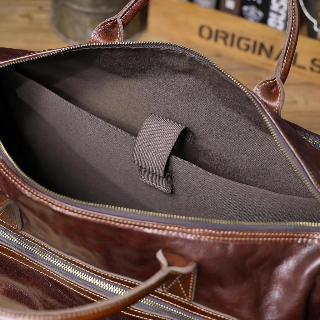 The Outbound | Sac de voyage et weekender Frontier 19 pouces en cuir de vache italien