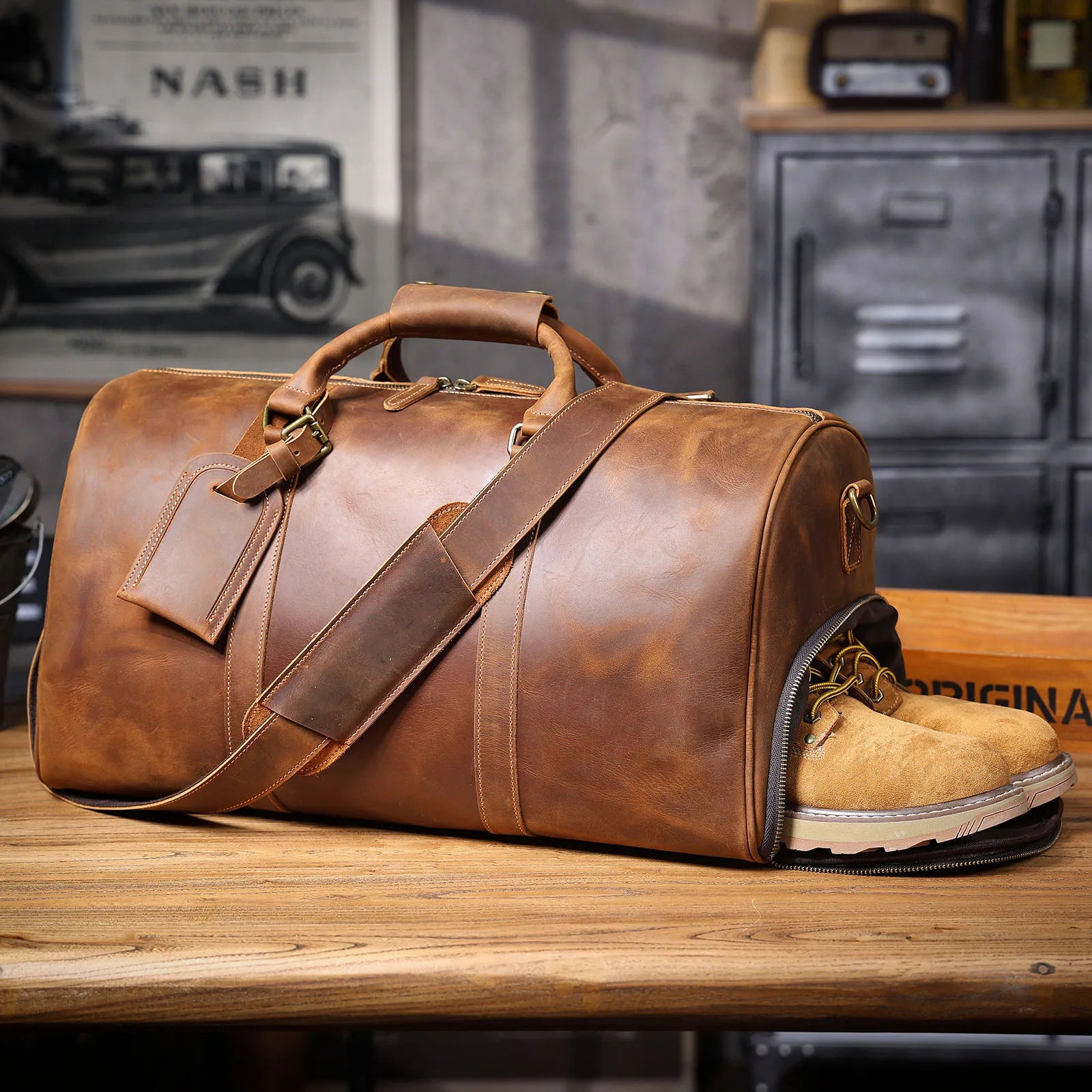 The Artisan | Handcrafted Full-Grain Leather Frontier Weekender