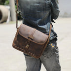Sac bandoulière en cuir italien fait main | Le cartable vintage 12" The Dispatch