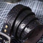 The Iron-Clad | Ceinture Frontier en cuir de vache italien épais et acier inoxydable (coffret cadeau)