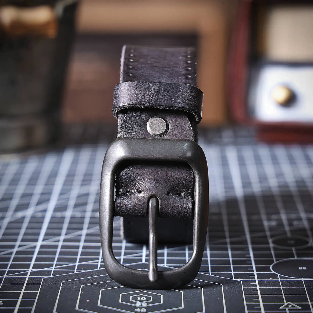 Le Stockman | Ceinture en cuir de vache italien épais 3,3 cm Frontier Denim