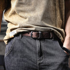 Le Stockman | Ceinture en cuir de vache italien épais 3,3 cm Frontier Denim