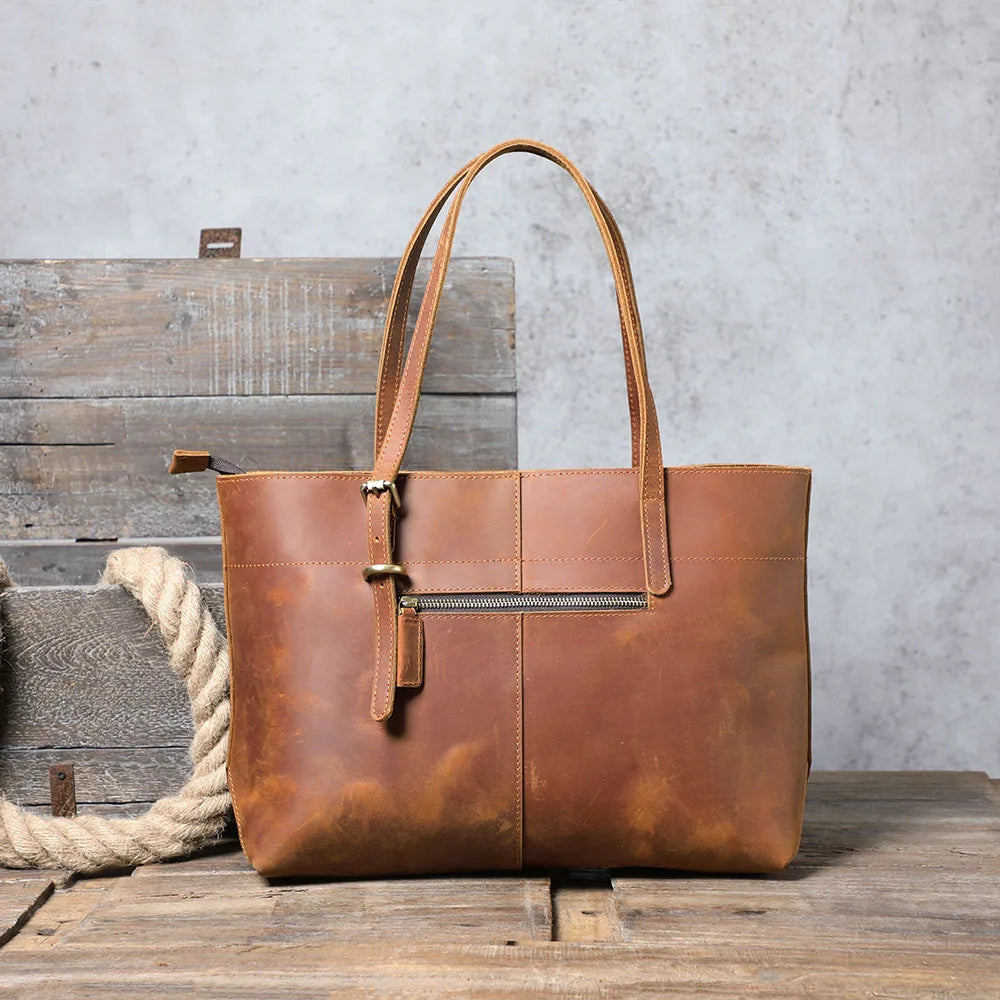Handmade Italian Leather Shoulder Bag | The Surveyor Vintage Satchel