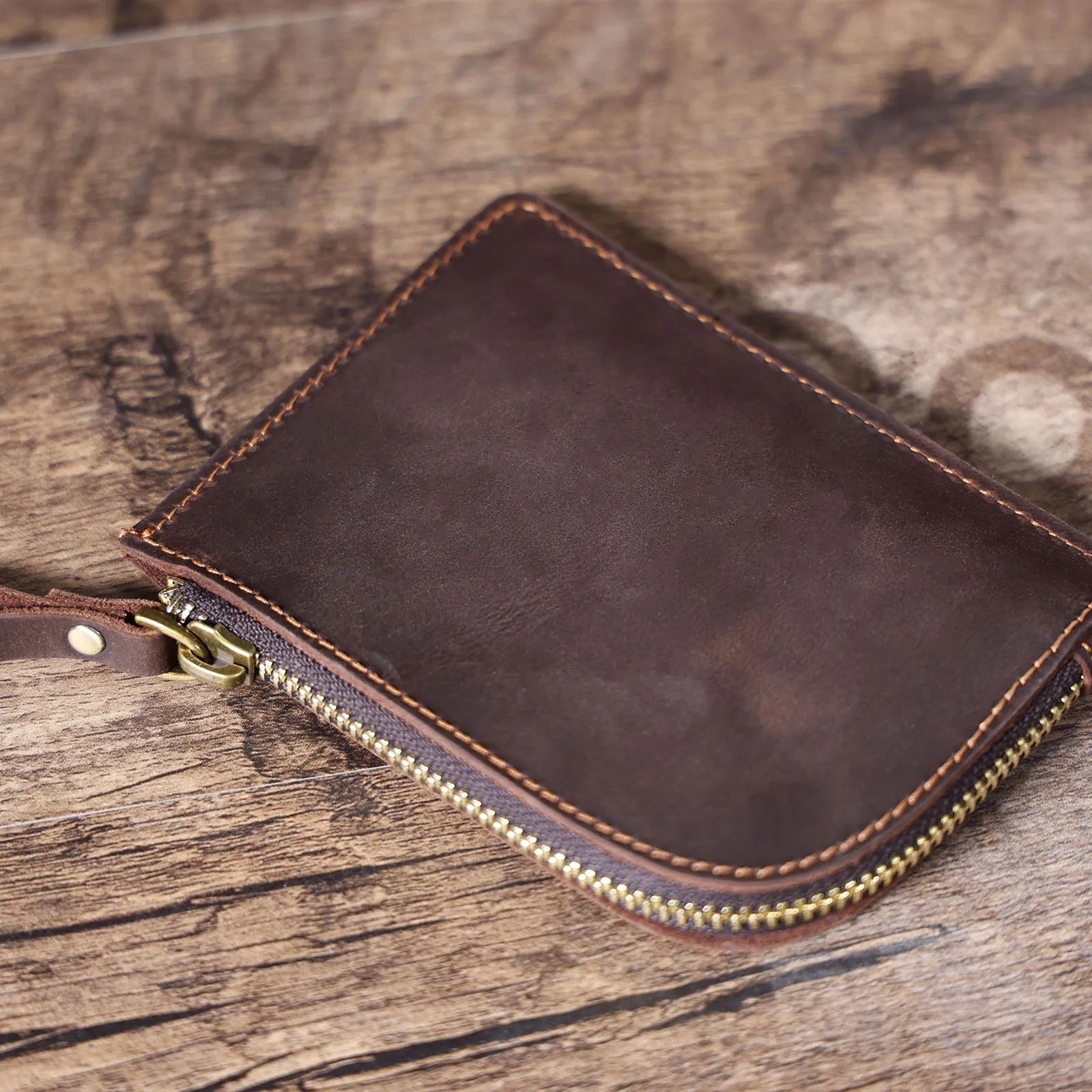The Stagecoach | Handcrafted Crazy Horse Leather Mini-Vault & YKK Secure Pouch