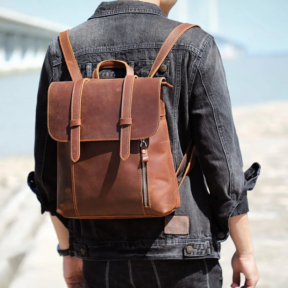 Der Range-Runner | Handgefertigter Frontier-Rucksack aus Crazy Horse Leder
