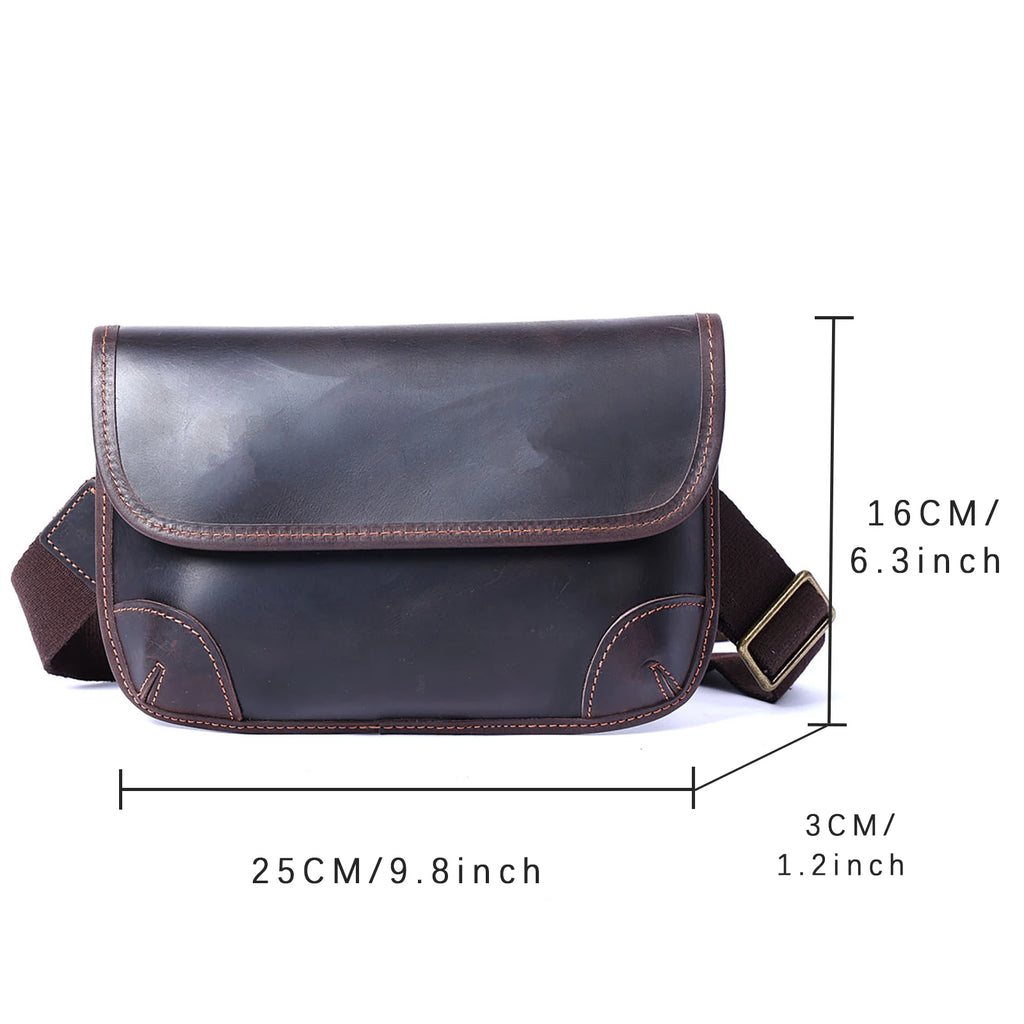 The Sentry | Sac bandoulière Hard-Frame Frontier en cuir Crazy Horse